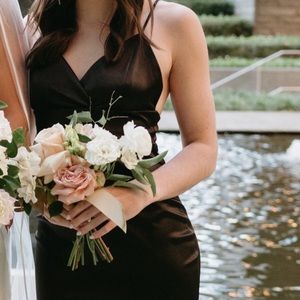 Lulus Perfectly Aligned Black Satin Mermaid Maxi Dress